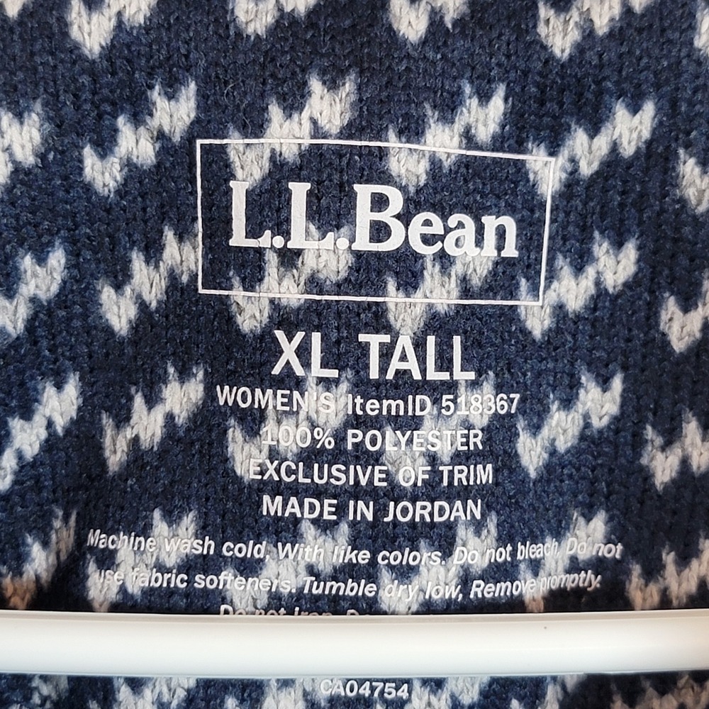 L.L. Bean XL Tall Sweater Fleece Pullover Birdseye T Snap Blue EUC Lounge Casual - Picture 11 of 12